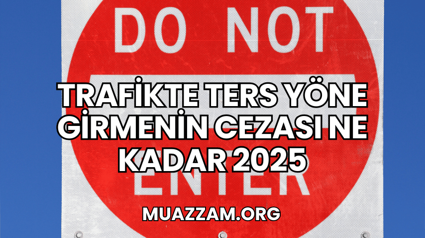 Trafikte Ters Yöne Girmenin Cezası Ne Kadar 2025