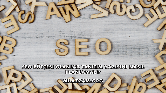 SEO Bütçesi Olanlar Tanıtım Yazısını Nasıl Planlamalı?